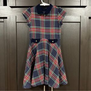 Janie and Jack Navy Plaid Kids Formal Dress